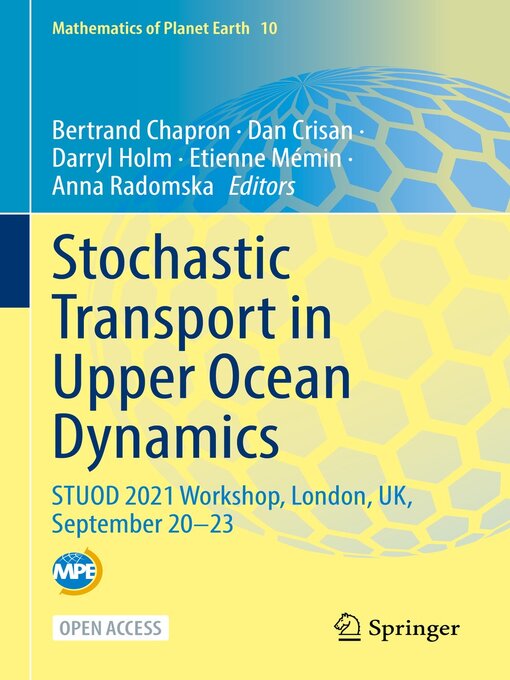 Title details for Stochastic Transport in Upper Ocean Dynamics by Bertrand Chapron - Available